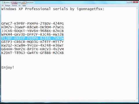 xp sp2 key serial